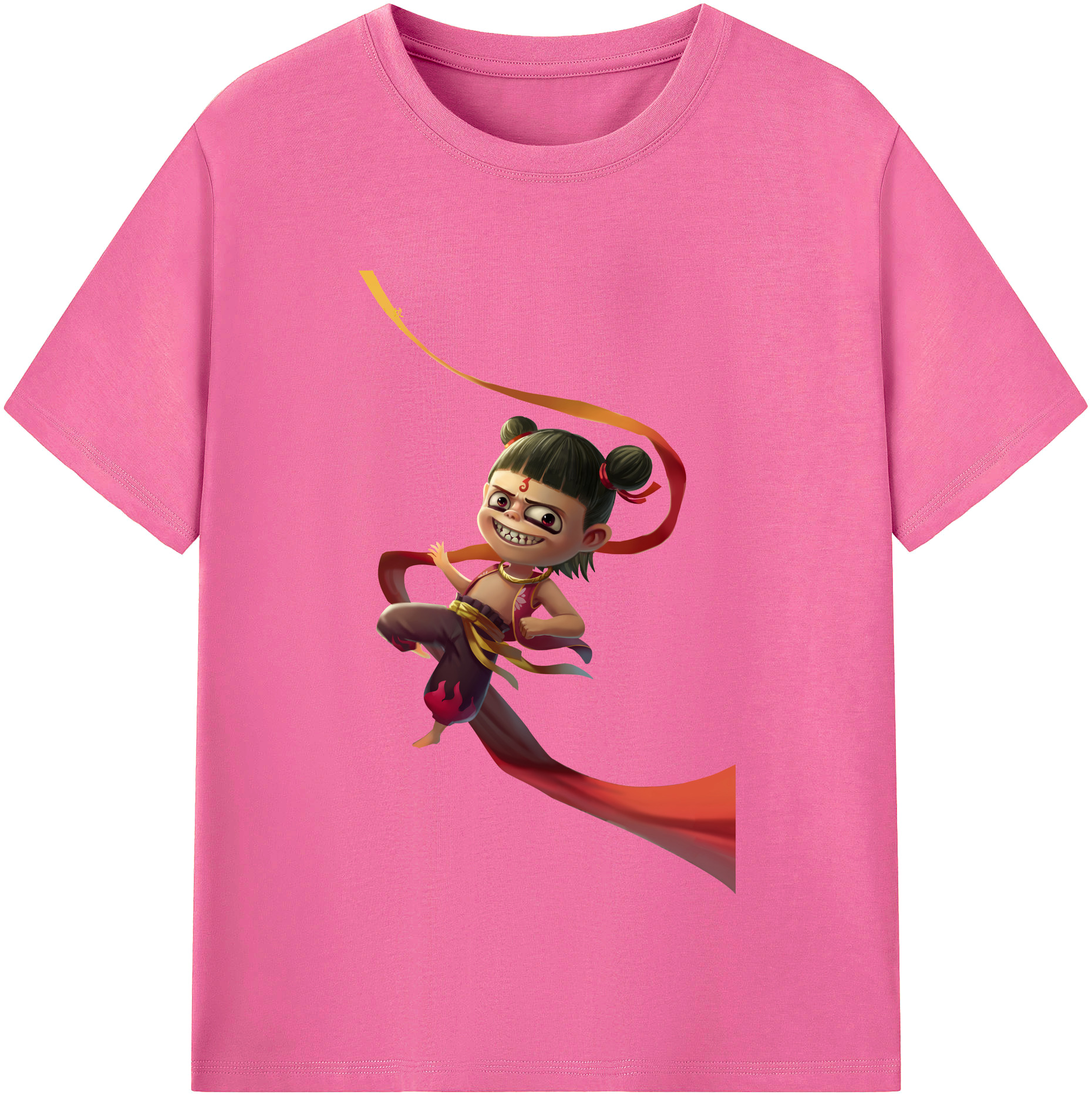 （画像用） Ne Zha 2 ナタ 魔童の大暴れ レディースカジュアルプリントTシャツ（綿100％）